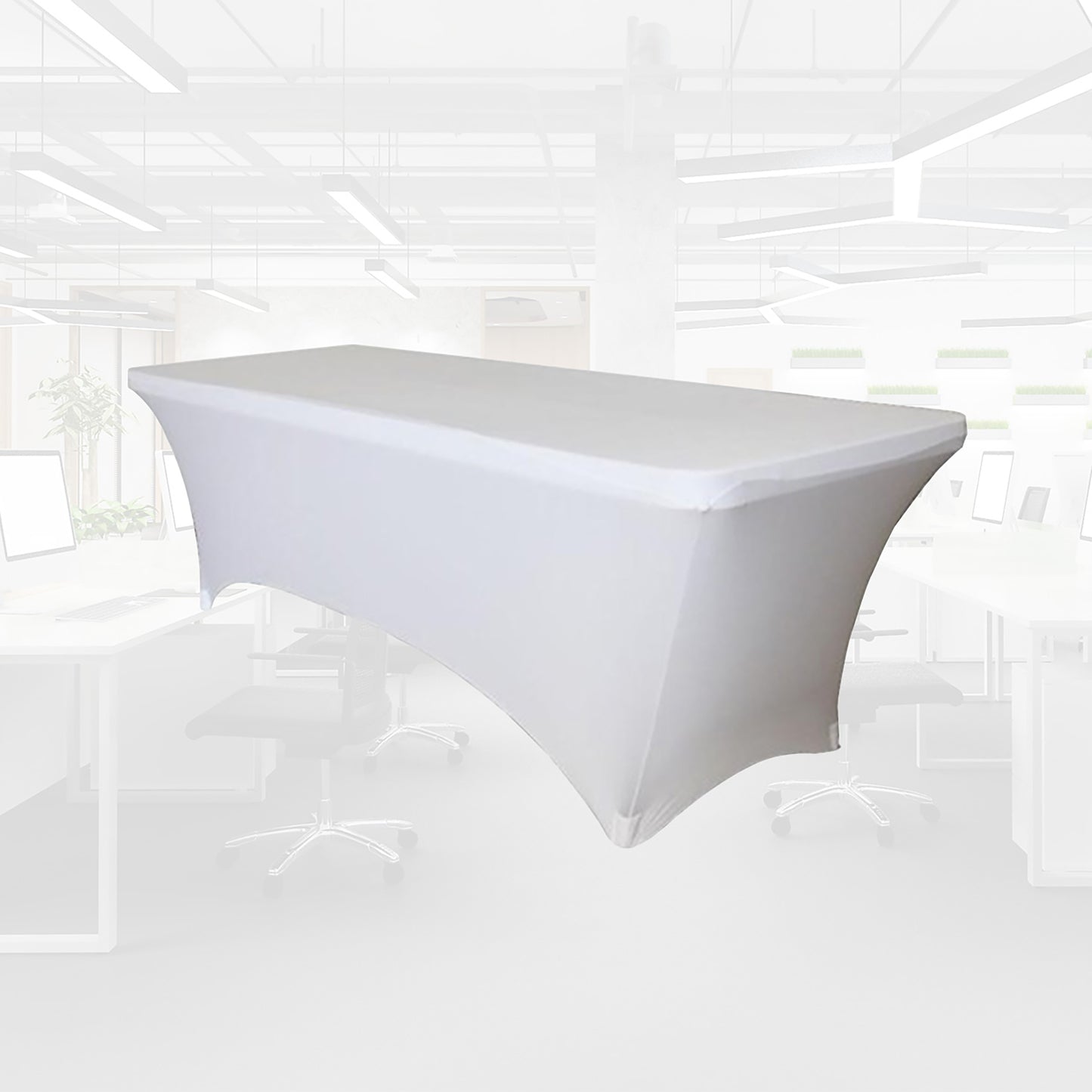 Tafelrok BRASQ Wit 183x76x74cm voor Vouwtafels - 5