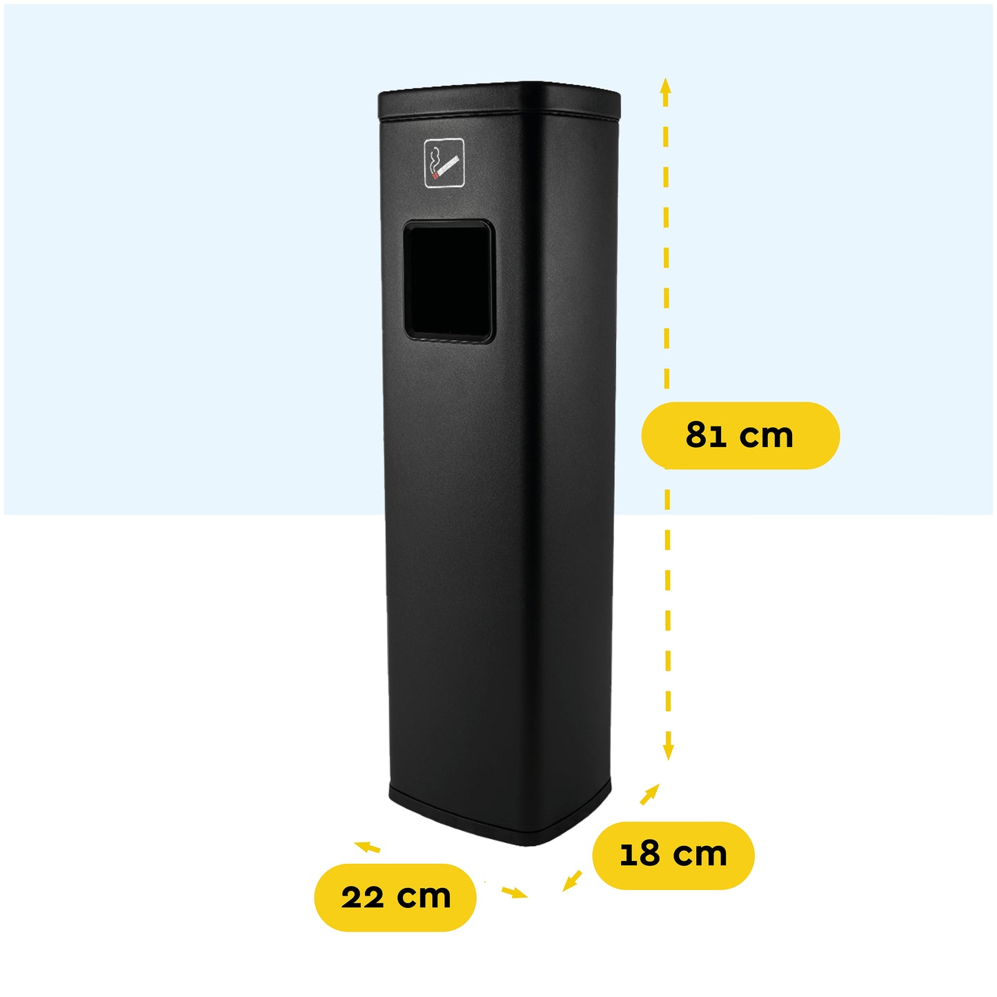 Afvalbak met asbak BRASQ 20 liter zwart - 2