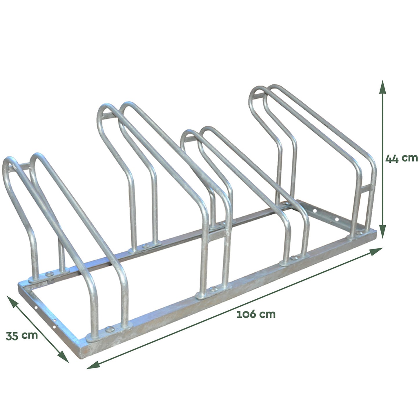 Fietsenrek BRASQ 4 Fietsen Zilver, Enkelzijdig - 2
