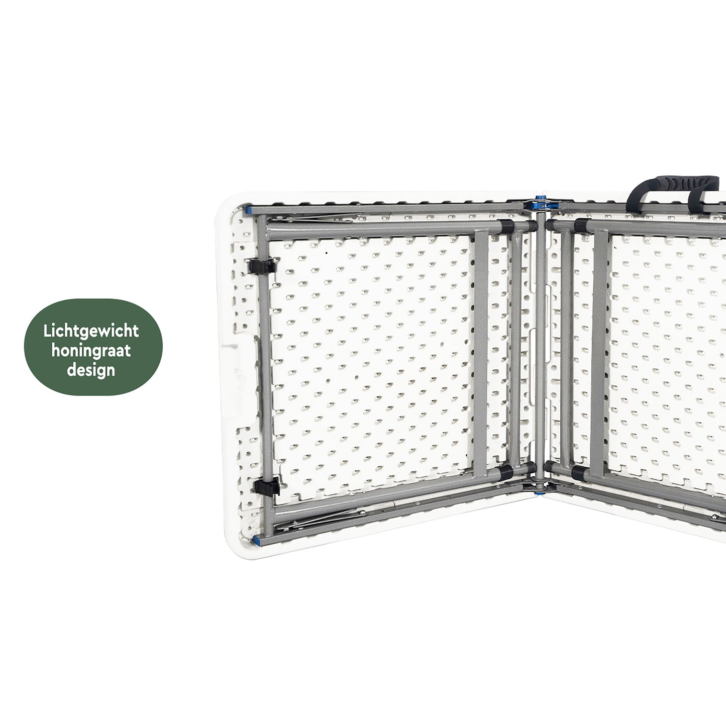 Vouwtafel BRASQ 120x60x74cm wit, inklapbaar met 2 hoogtestanden - 5