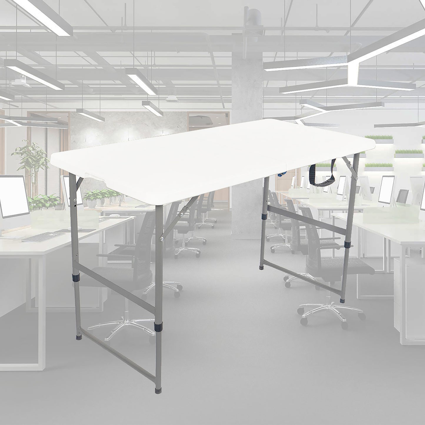 Vouwtafel BRASQ 120x60x74cm wit, inklapbaar met 2 hoogtestanden - 6
