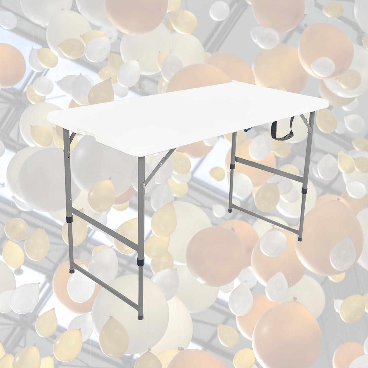 Vouwtafel BRASQ 120x60x74cm wit, inklapbaar met 2 hoogtestanden - 7