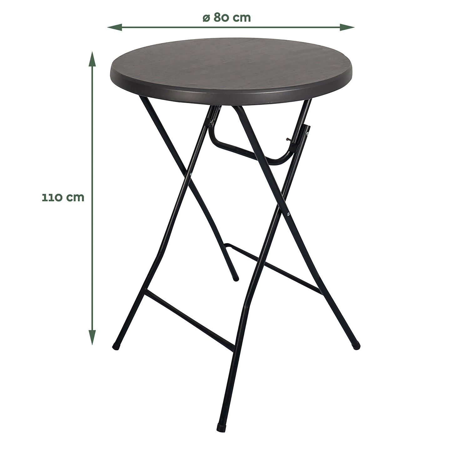 Statafel Brasq 80cm met kunststof blad en inklapbare poten - 2