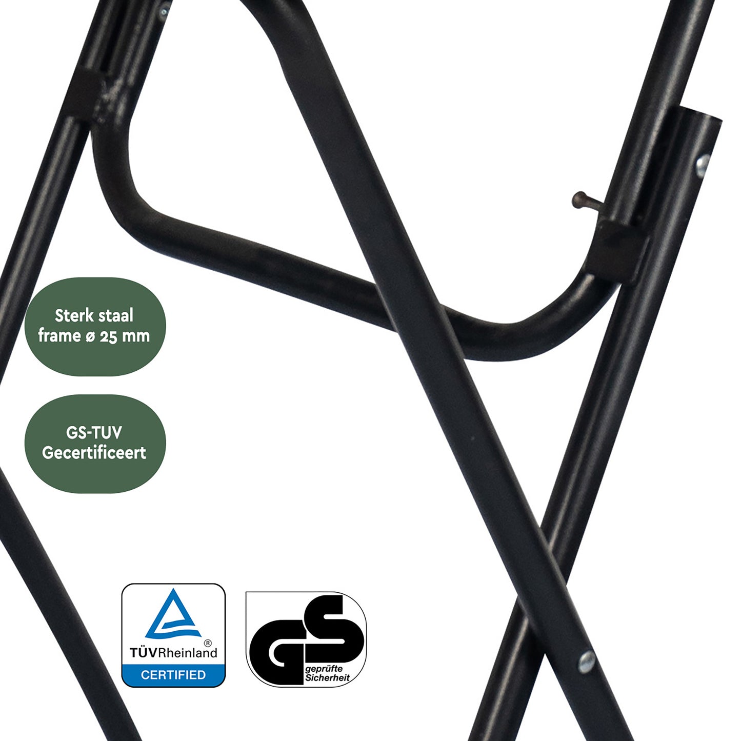 Statafel Brasq 80cm met kunststof blad en inklapbare poten - 4