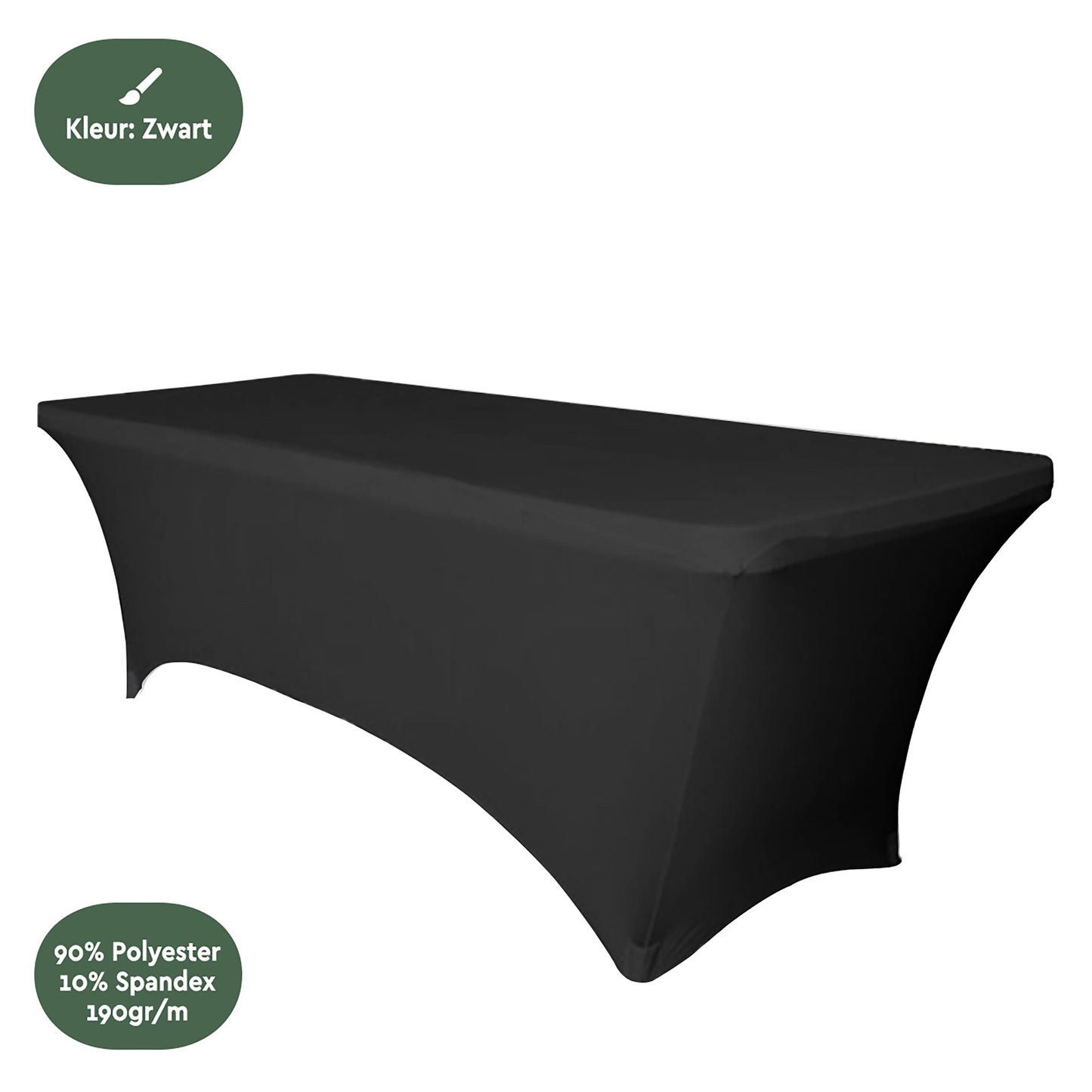 Vouwtafelhoes BRASQ 183x76x74cm, stretchstof, zwart - 3