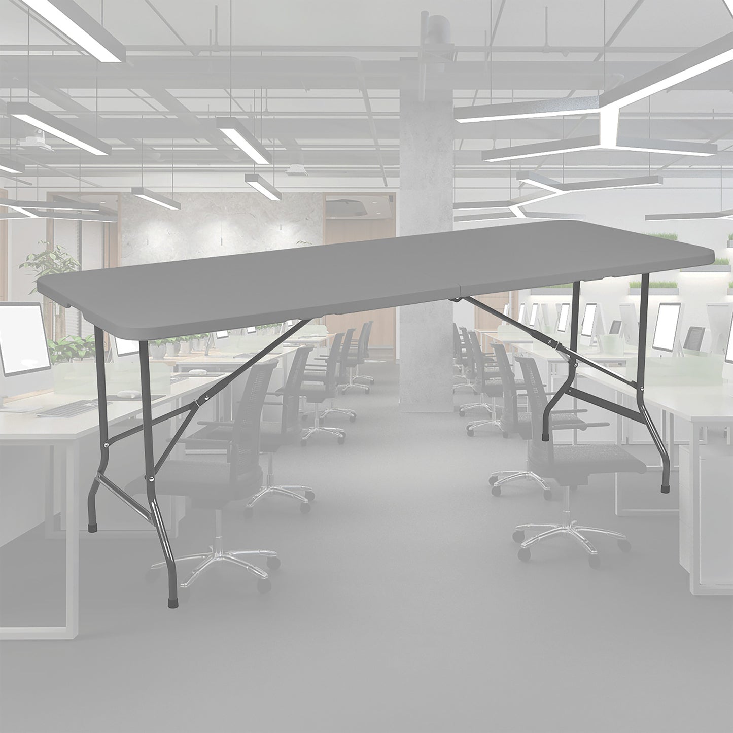Vouwtafel Brasq 180x70x74cm met grijs kunststof blad - 6