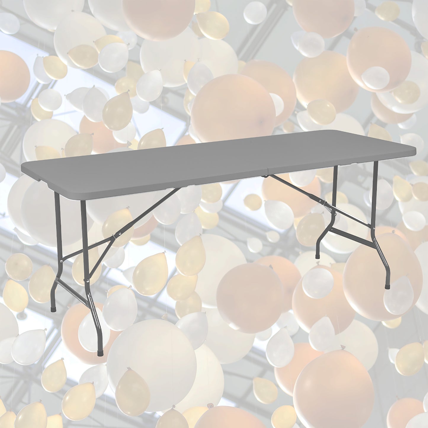 Vouwtafel Brasq 180x70x74cm met grijs kunststof blad - 7