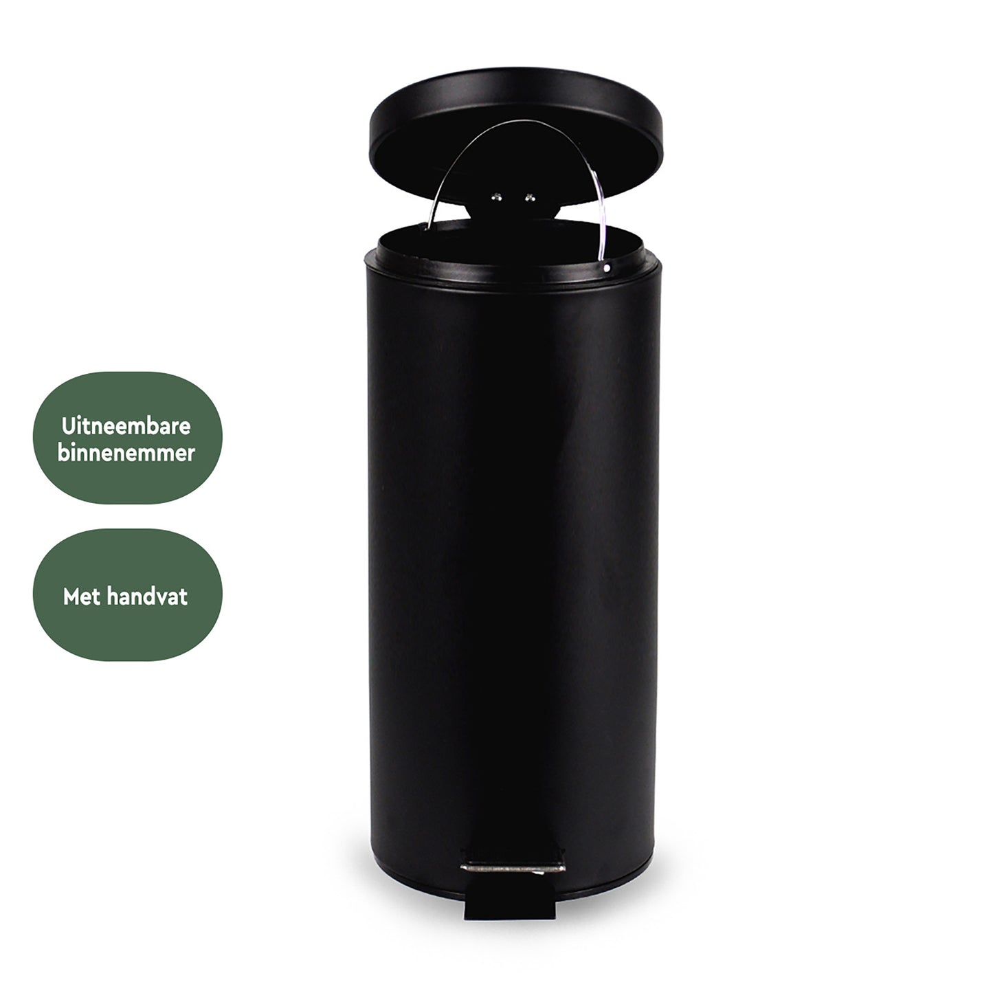 Afvalbak BRASQ pedaalemmer 30 liter zwart - 4
