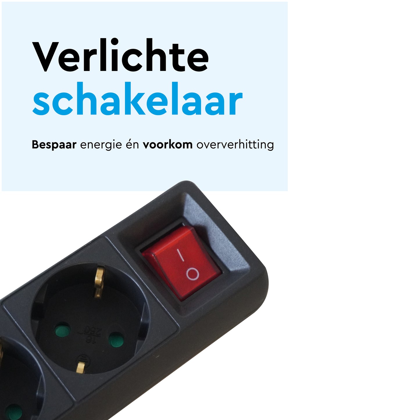 BRASQ 5-voudige stekkerdoos met schakelaar, 5 m, zwart - 5