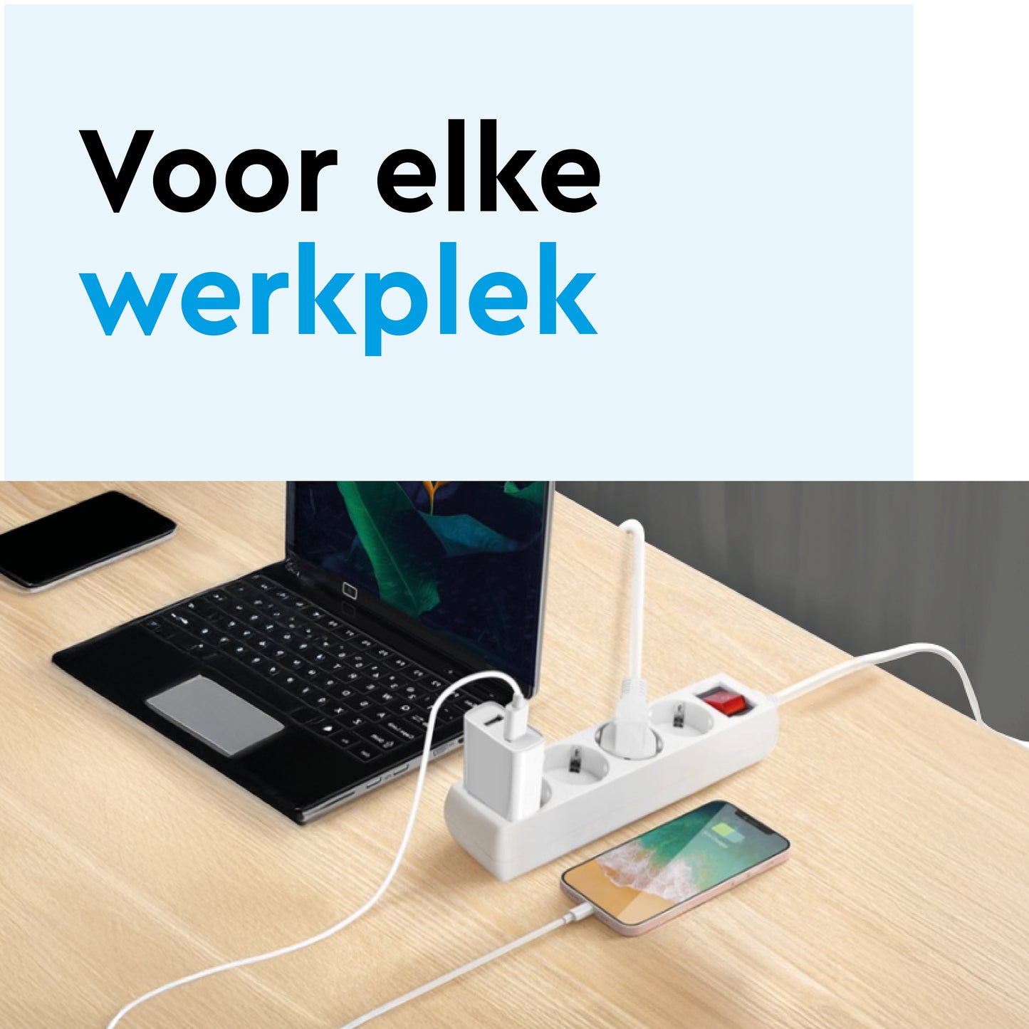 BRASQ 5-voudige stekkerdoos met schakelaar, 5 m, zwart - 7