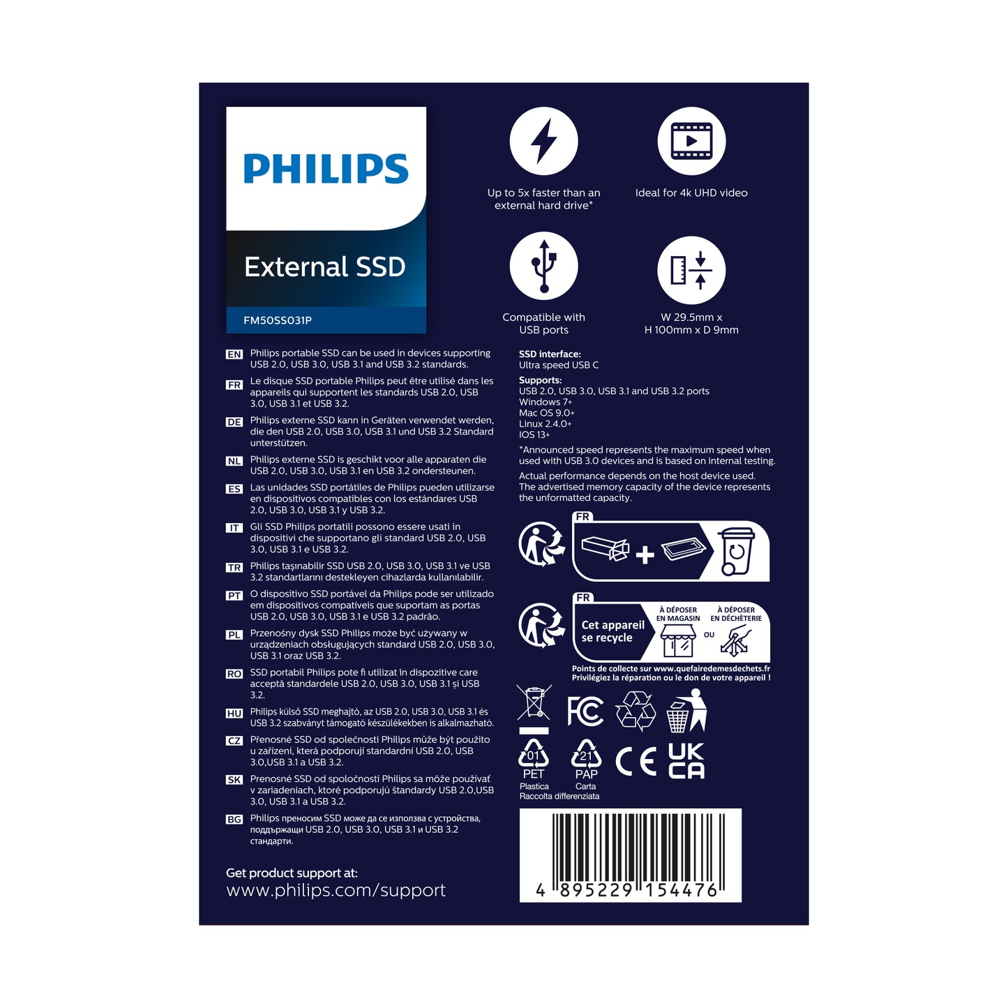 Philips 500GB Ultra Speed externe SSD Space Grey - 3