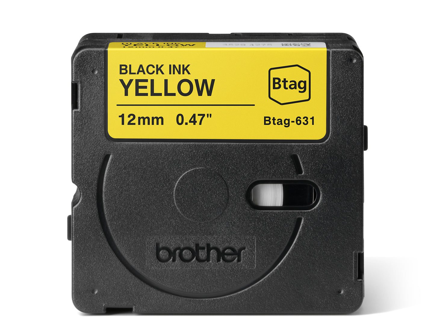 Labeltape Brother P-touch Btag631 12mm Geel met Zwarte Tekst - 2