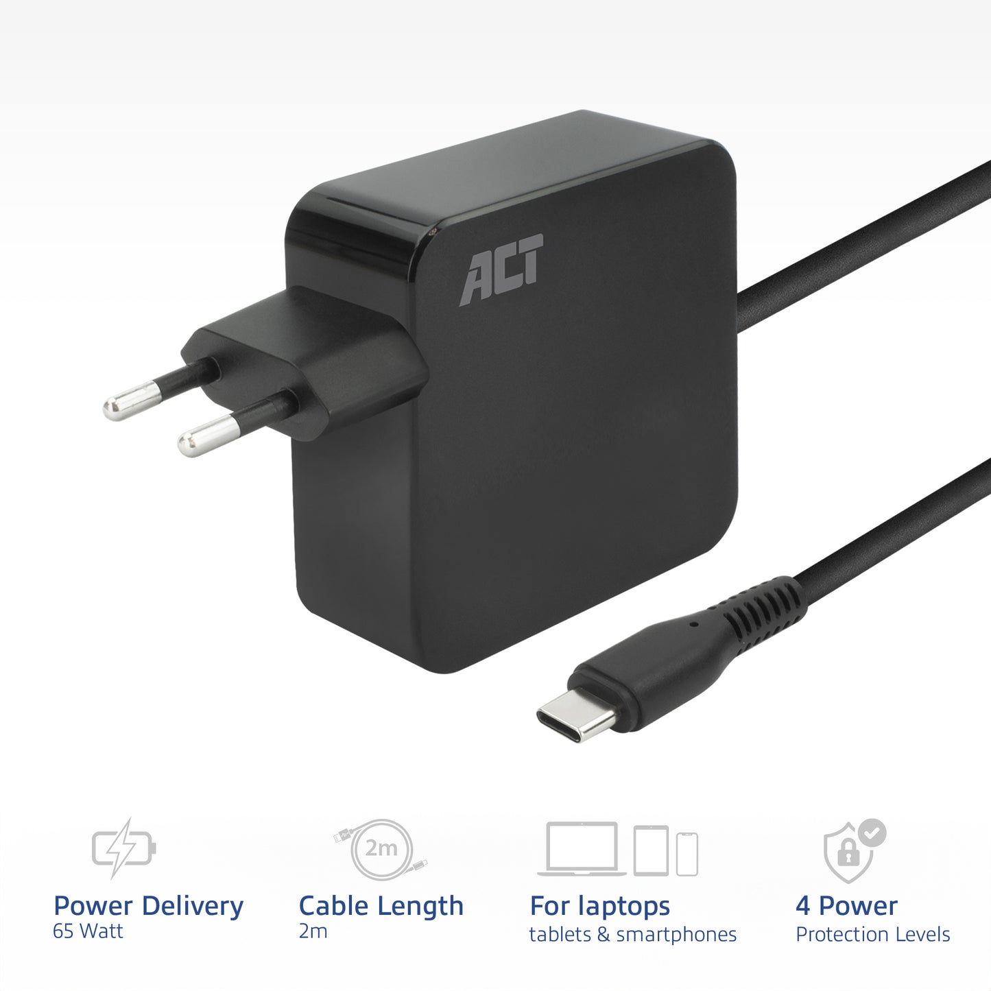 USB-C laptoplader 65W met Power Delivery en 2 meter kabel - 2
