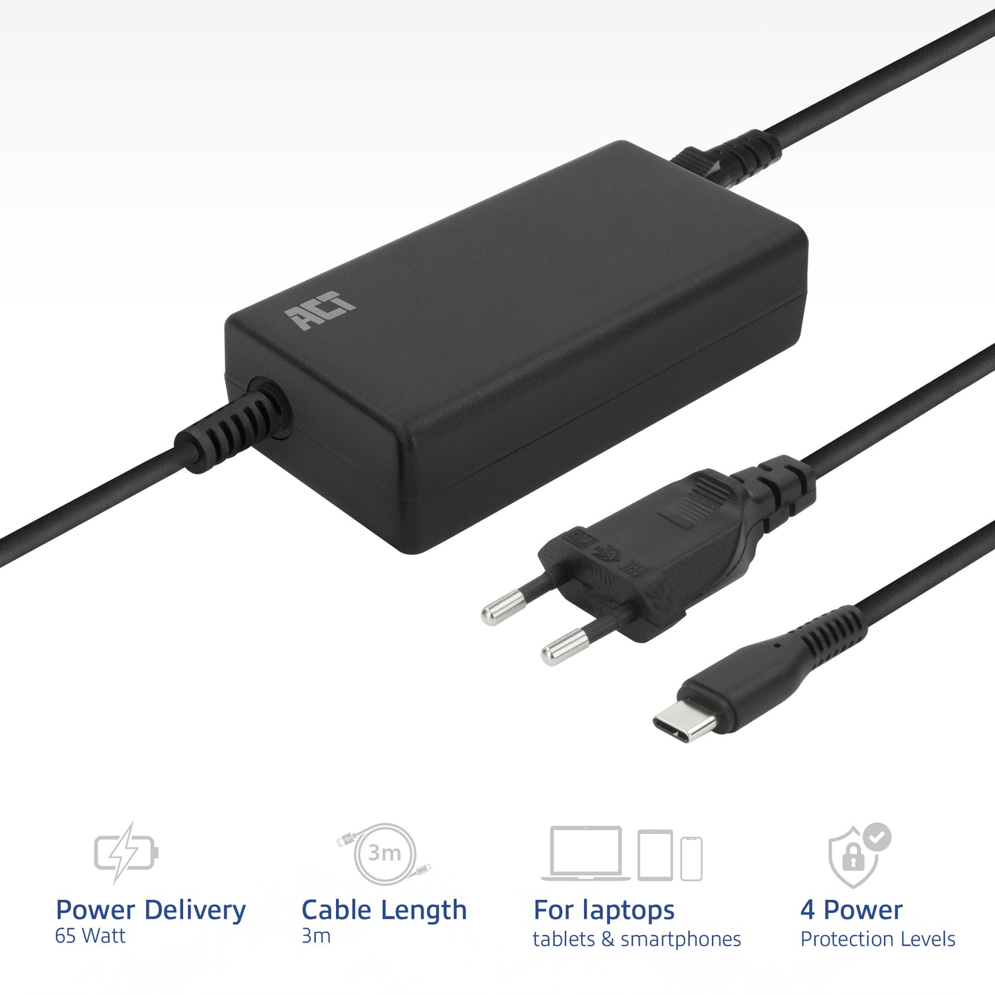USB-C Laptoplader 65W met Power Delivery en 3 meter kabel - 2