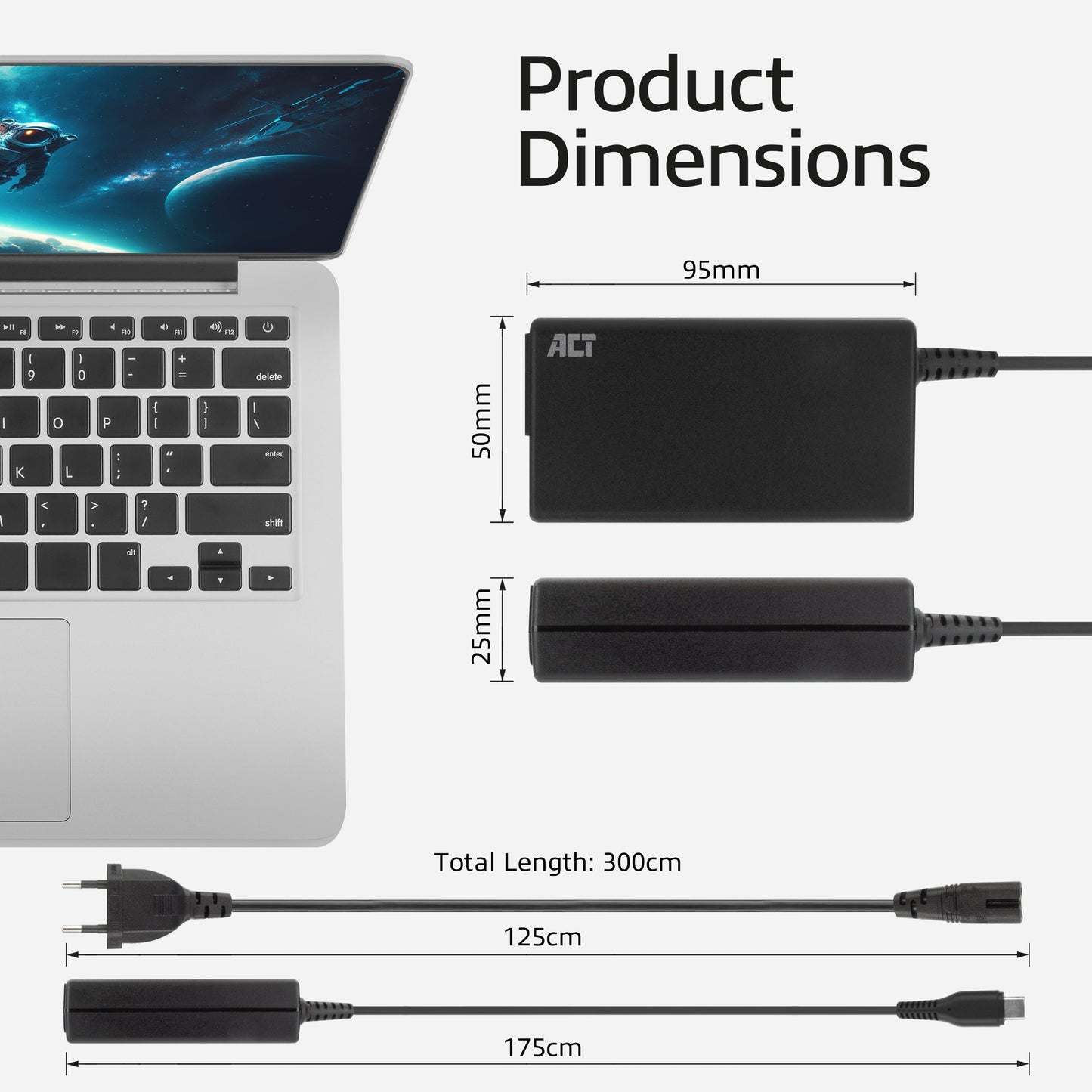 USB-C Laptoplader 65W met Power Delivery en 3 meter kabel - 7