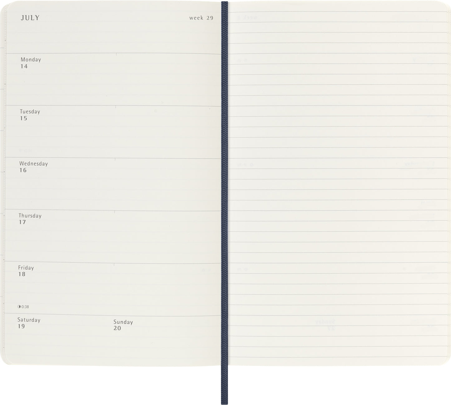 Agenda 18 Maanden Weekly Notebook L-Formaat Hardcover Sapphire Blauw - 3