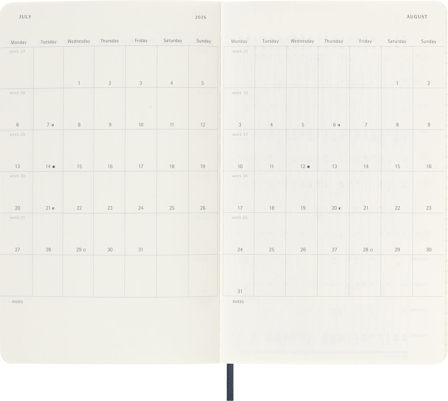 Agenda 18 Maanden Weekly Notebook L-Formaat Hardcover Sapphire Blauw - 4