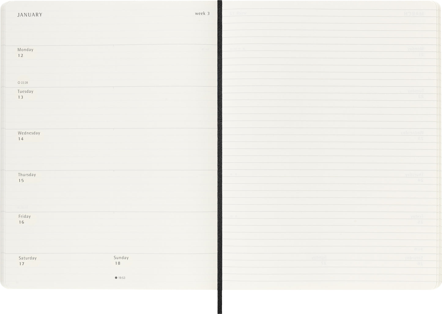 Agenda 18 Maanden Weekly Notebook XL Softcover Zwart - 3
