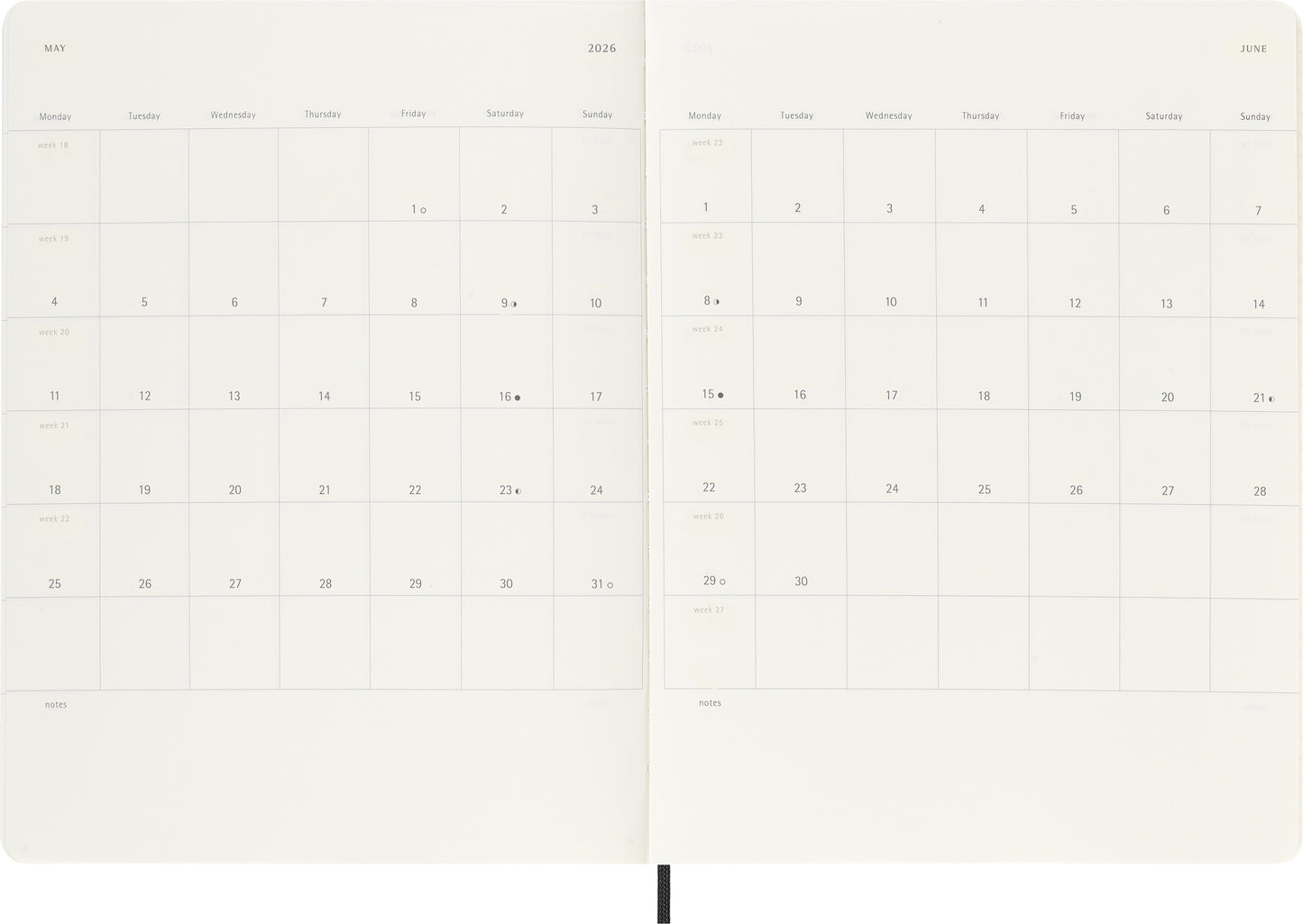 Agenda 18 Maanden Weekly Notebook XL Softcover Zwart - 4