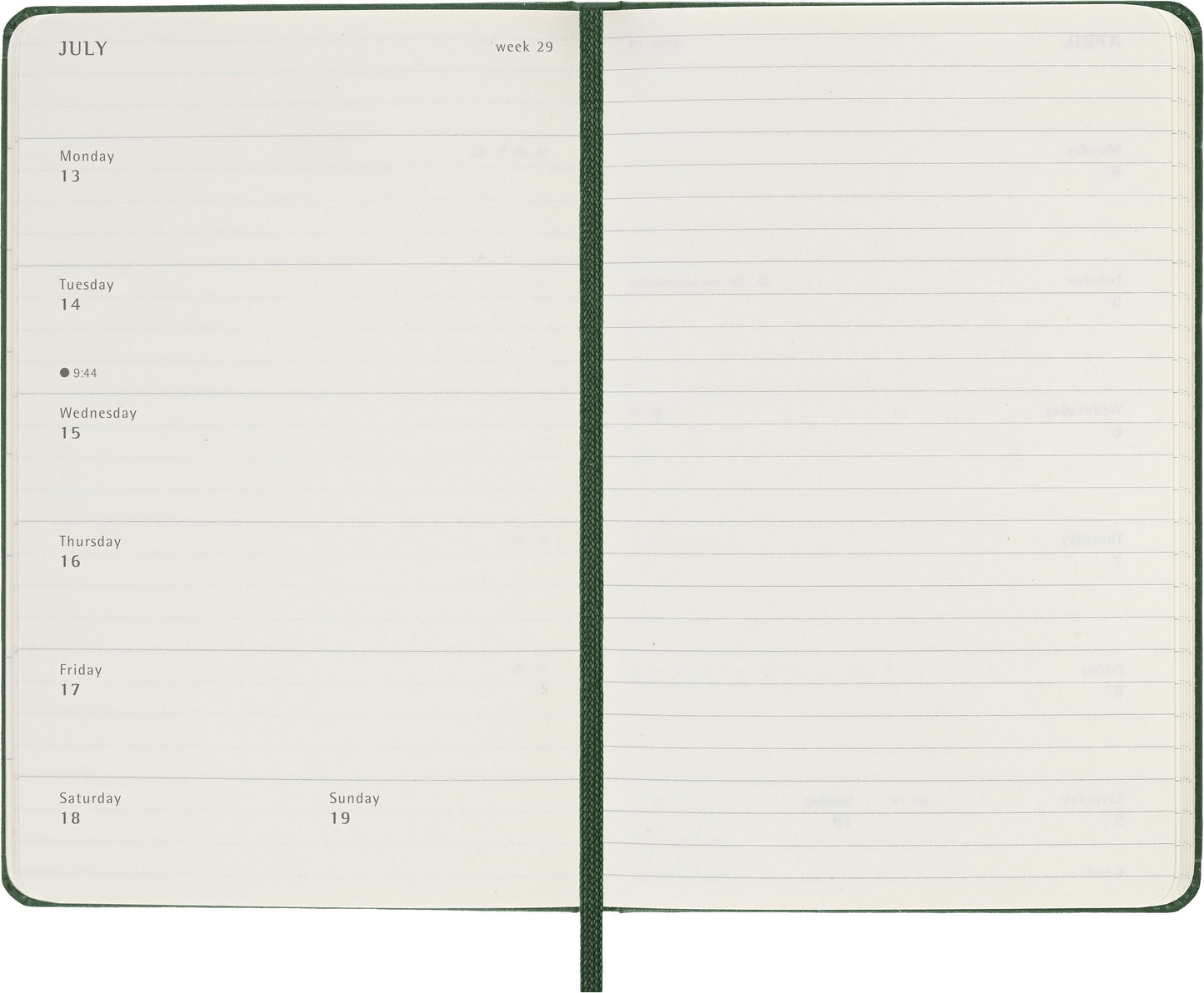 Agenda 2026 Msk Plan Week 7 dagen per week, Myrtle, pocketformaat, hardcover - 3