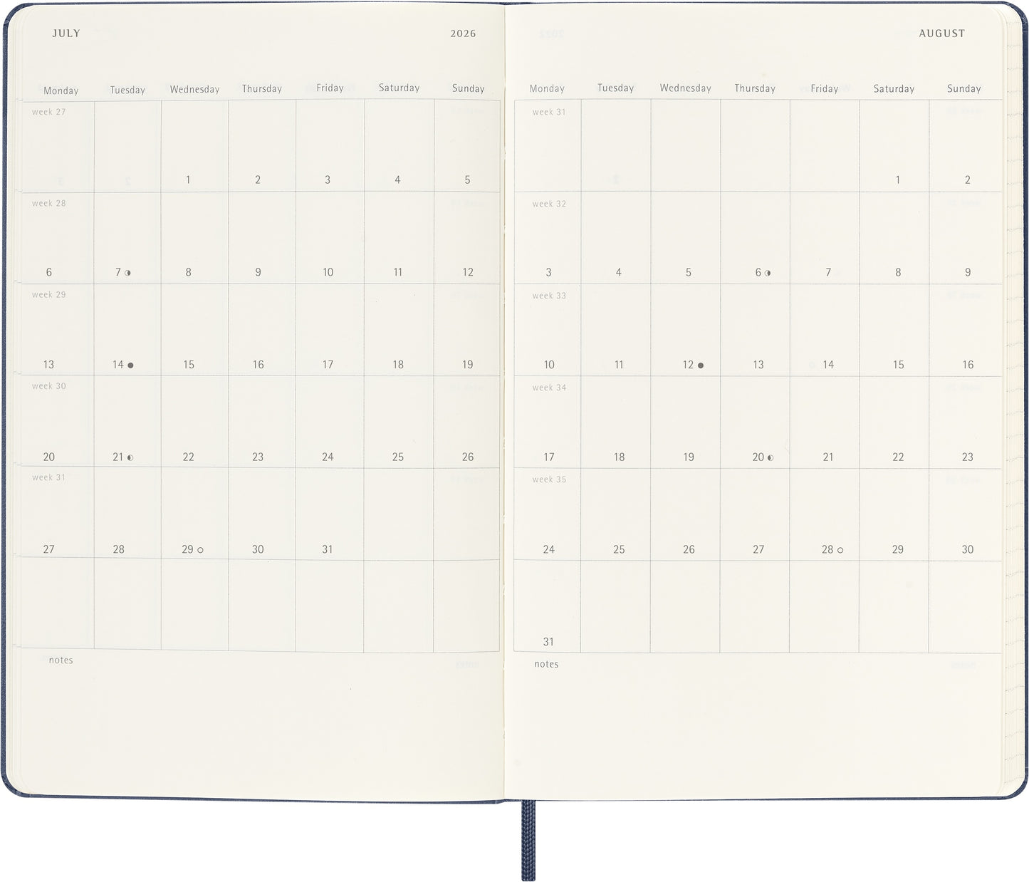 Agenda 18 Maanden Weekly Notebook L-Formaat Hardcover Saphire Blauw - 3