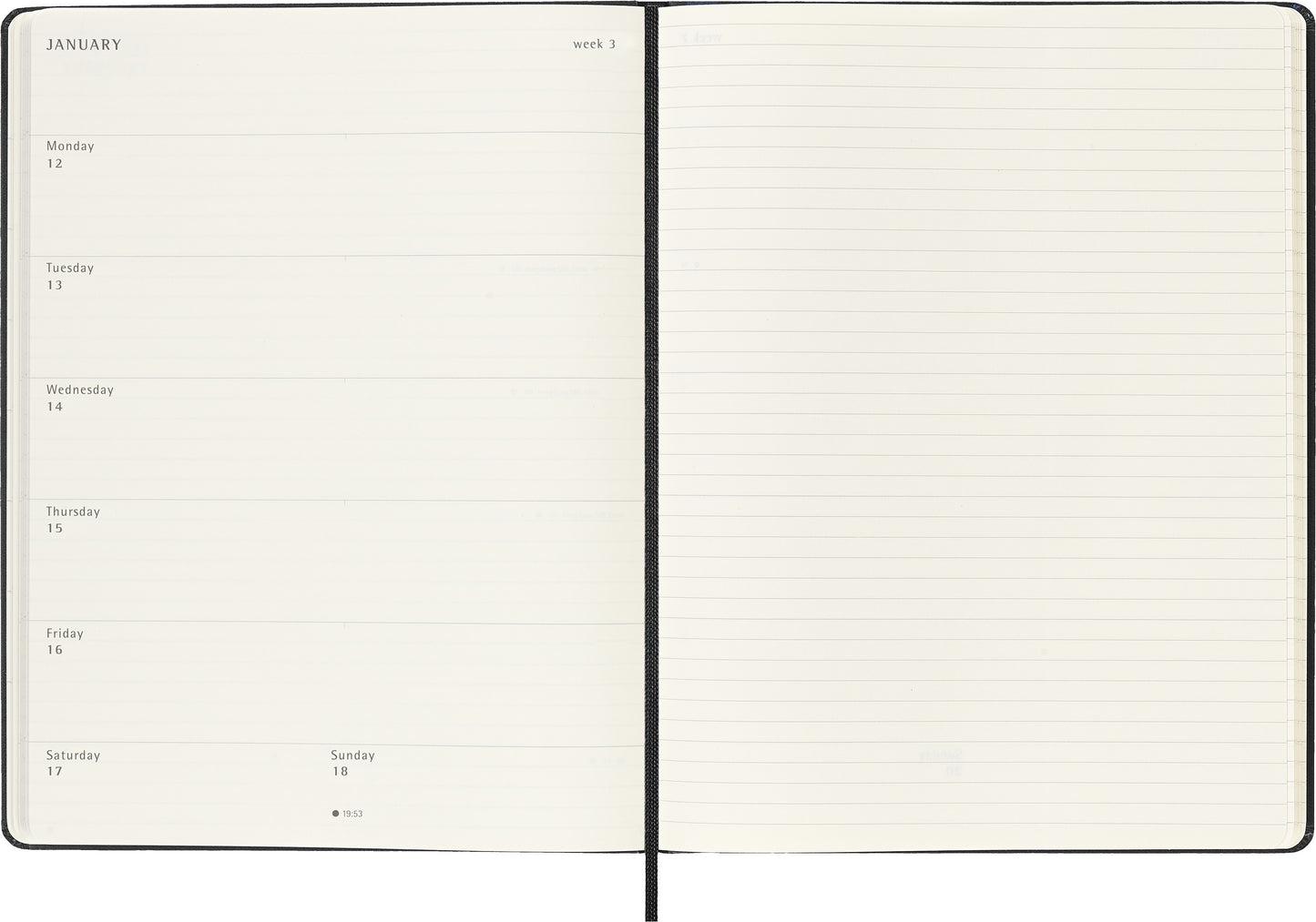 Agenda 18 Maanden Weekly Notebook XL Hardcover Zwart - 3