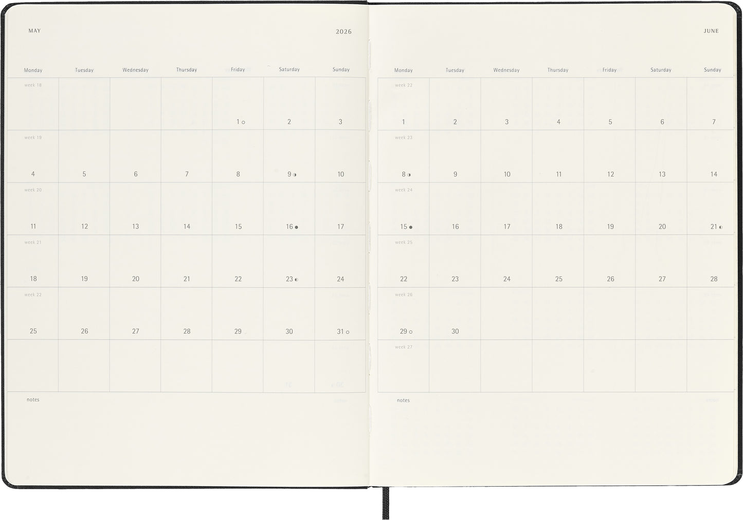 Agenda 18 Maanden Weekly Notebook XL Hardcover Zwart - 4