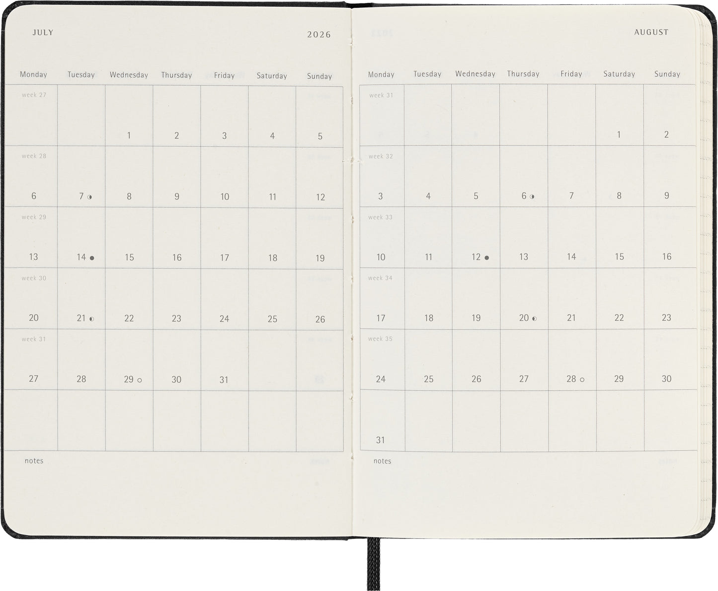 Agenda 18 Maanden Weekly Notebook Pocket Hardcover Zwart - 4