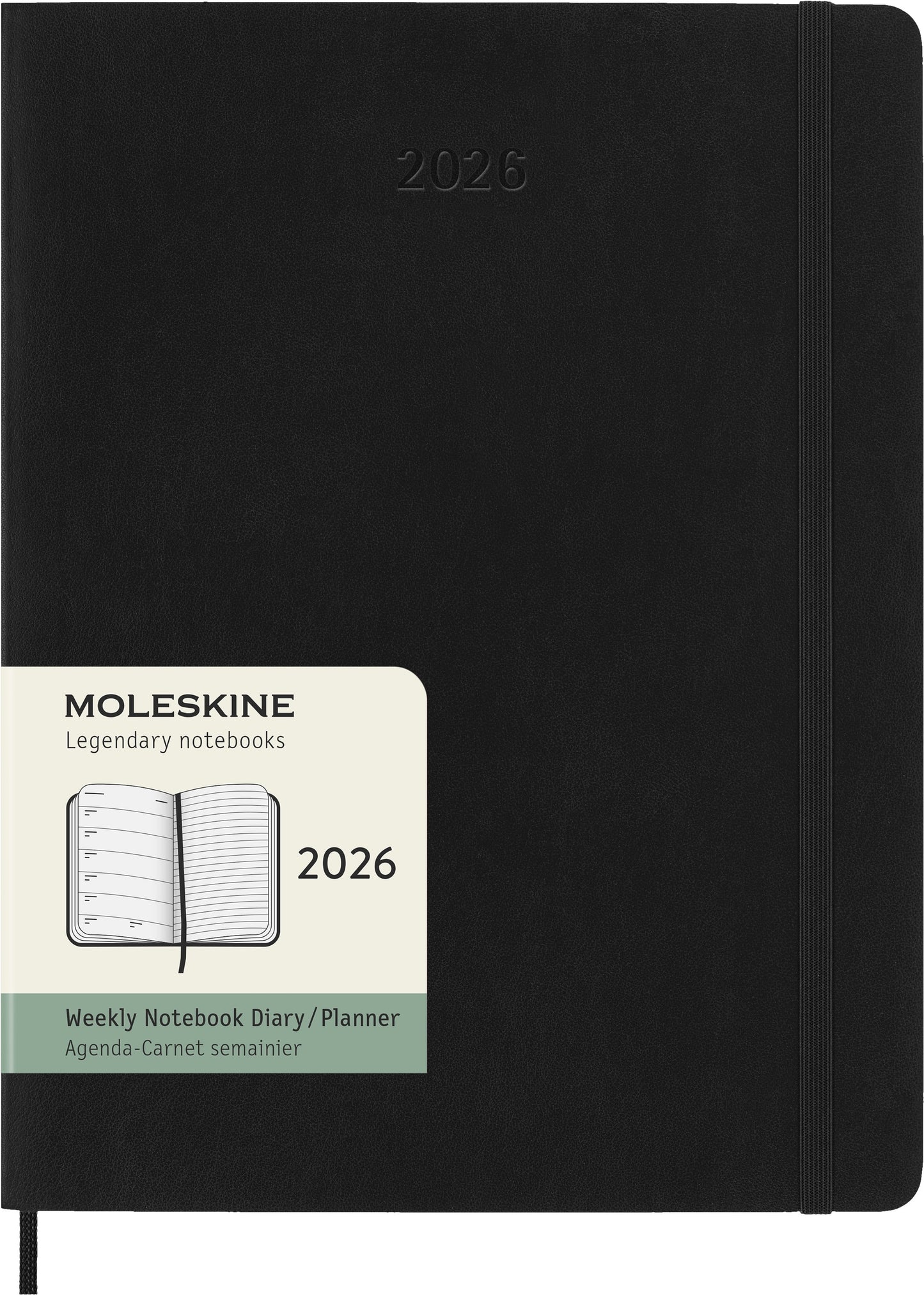 Agenda 2026 Msk Plan Week 7 dagen per week, XL, zwart, hardcover - 7