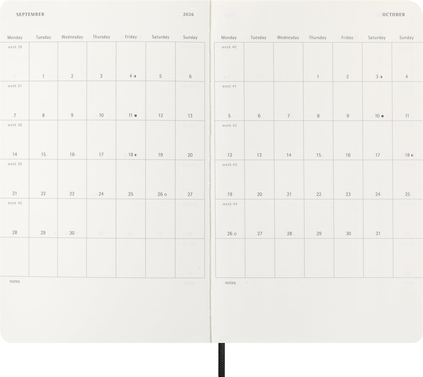 Agenda 2026 Msk Plan Week 7 dagen per week, zwart, hardcover, groot formaat - 4