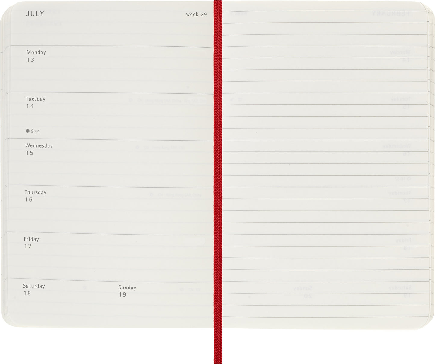Agenda 2026 Msk Plan Week 7-dagen per pagina, Pocket Scarlet Red - 3