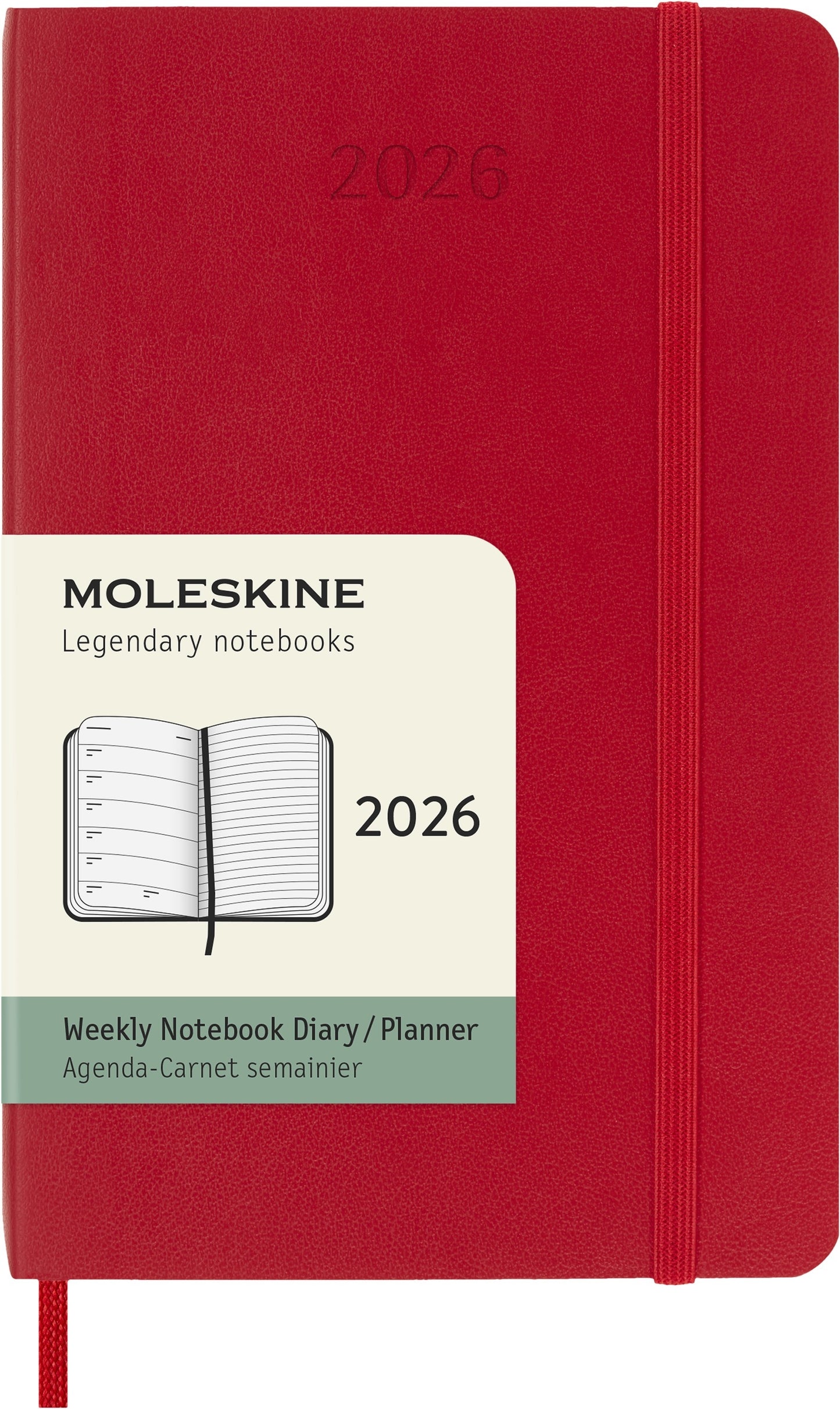 Agenda 2026 Msk Plan Week 7-dagen per pagina, Pocket Scarlet Red - 7