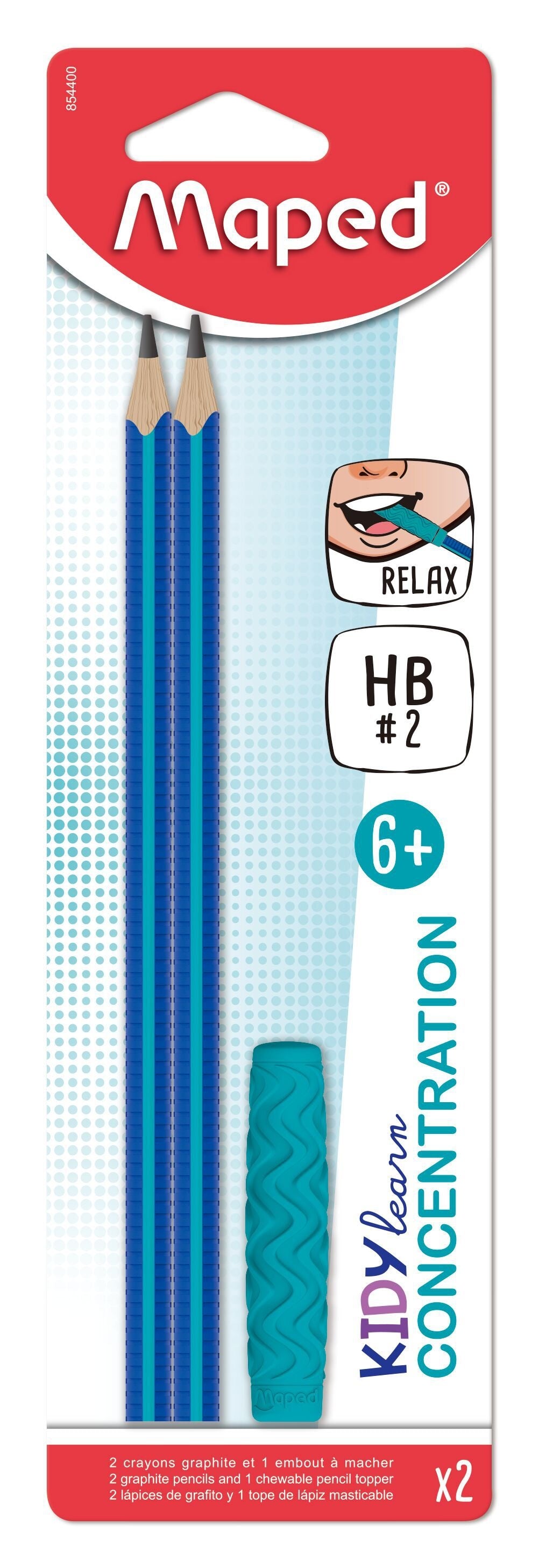 Grafietpotlood Maped Kiddy Learn 2 stuks blauw