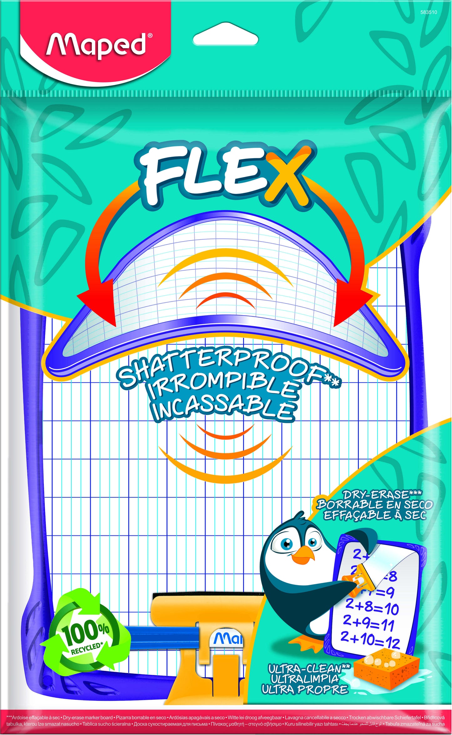 Whiteboard Maped Flex Assorti 24x15cm, Onbreekbaar en Dubbelzijdig - 3