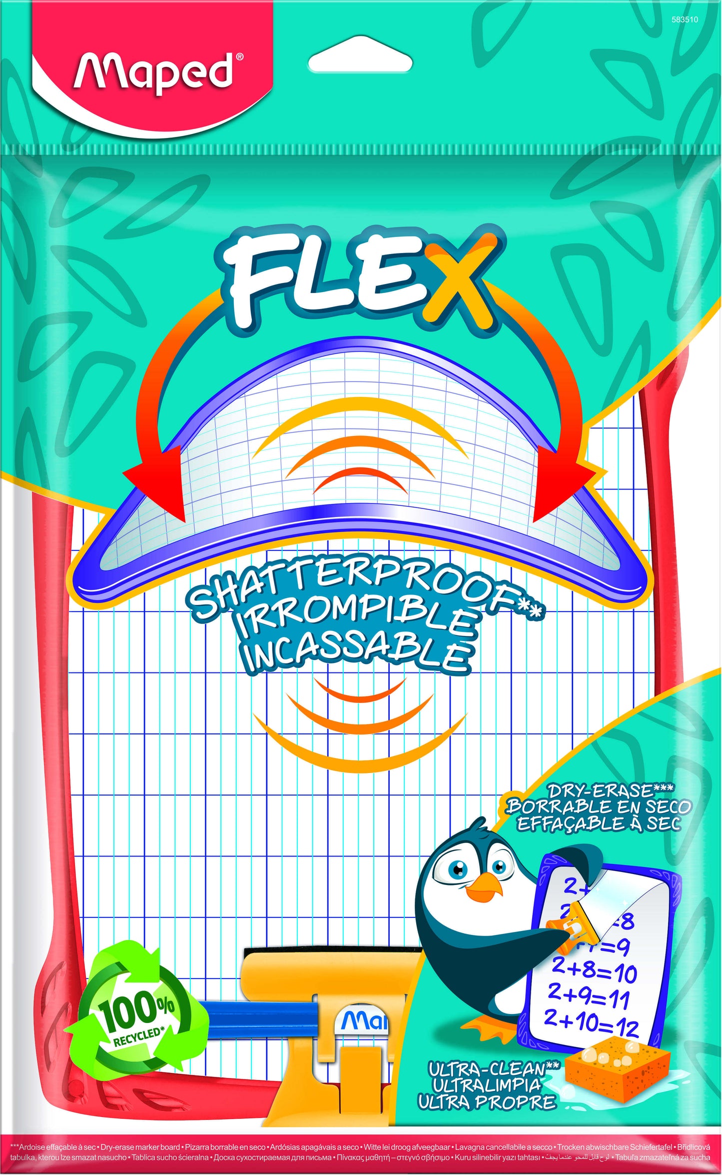 Whiteboard Maped Flex Assorti 24x15cm, Onbreekbaar en Dubbelzijdig - 5