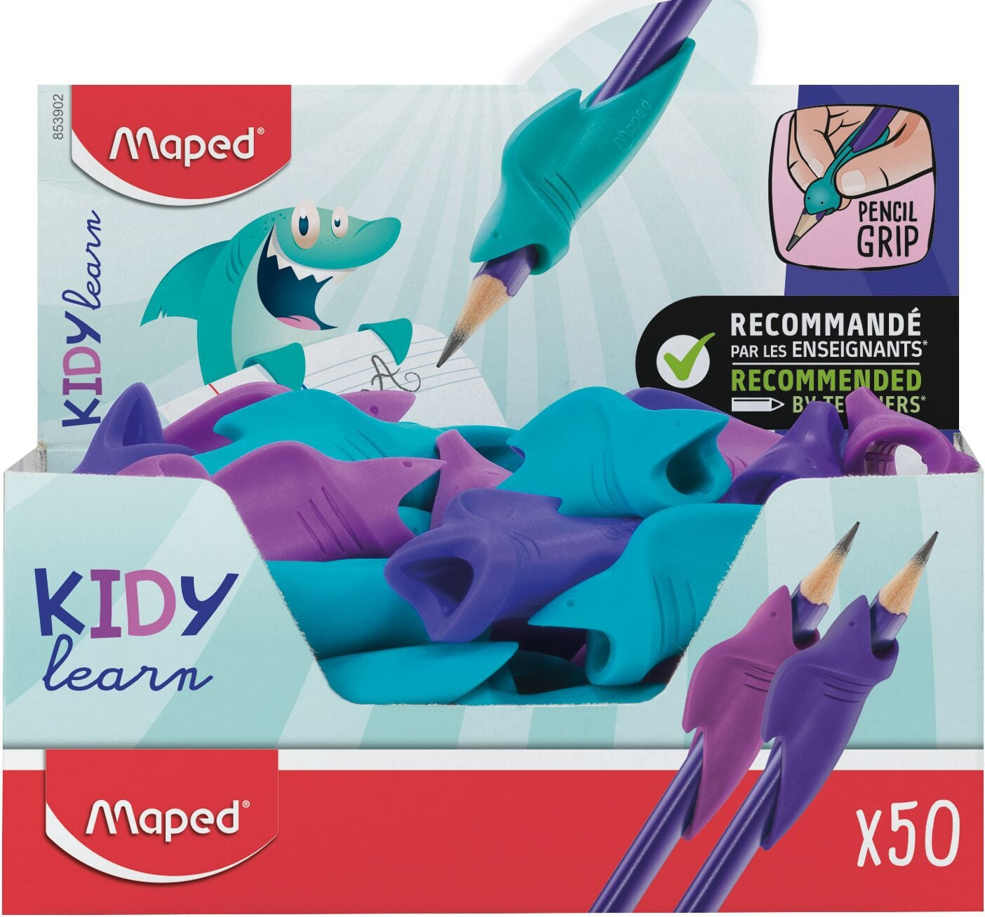 Vingergrip Maped Kidy Learn, 50 stuks in assorti kleuren