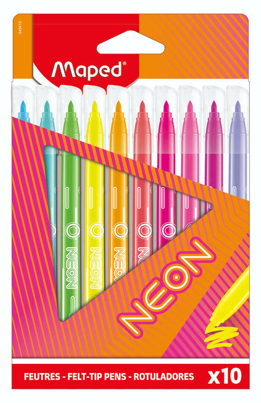 Maped Neon Viltstift Set 10 kleuren voor creatieve tekeningen
