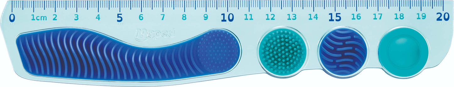 Liniaal Maped Kidy Learn 20 cm blauw met sensorische elementen - 2