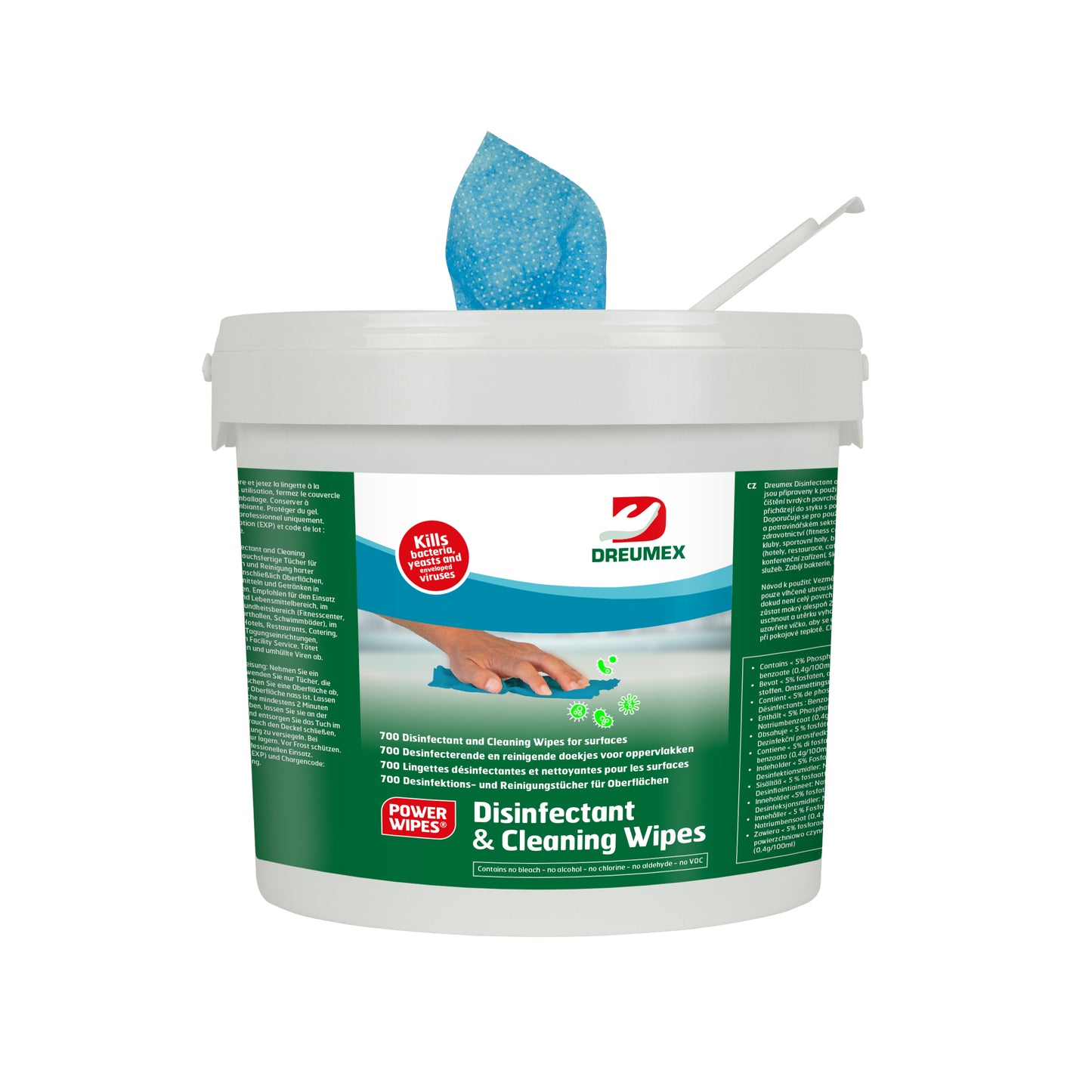 Dreumex Desinfectiedoekjes Blue, emmer 700 stuks