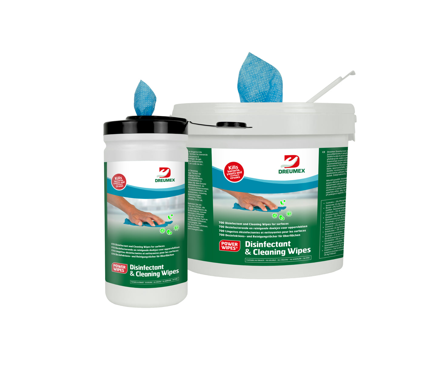 Dreumex Desinfectiedoekjes Blue, emmer 700 stuks - 2