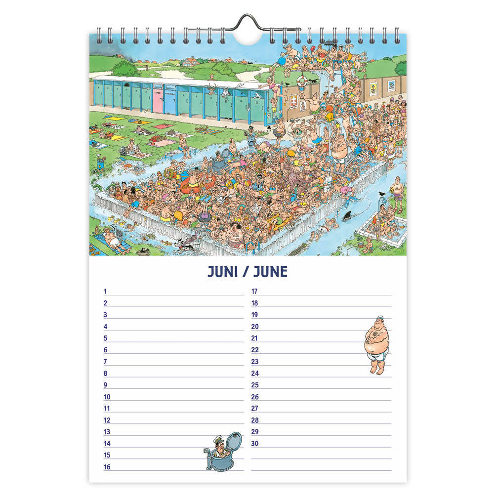 Verjaardagskalender Jan van Haasteren met Humoristische Illustraties A4 - 2