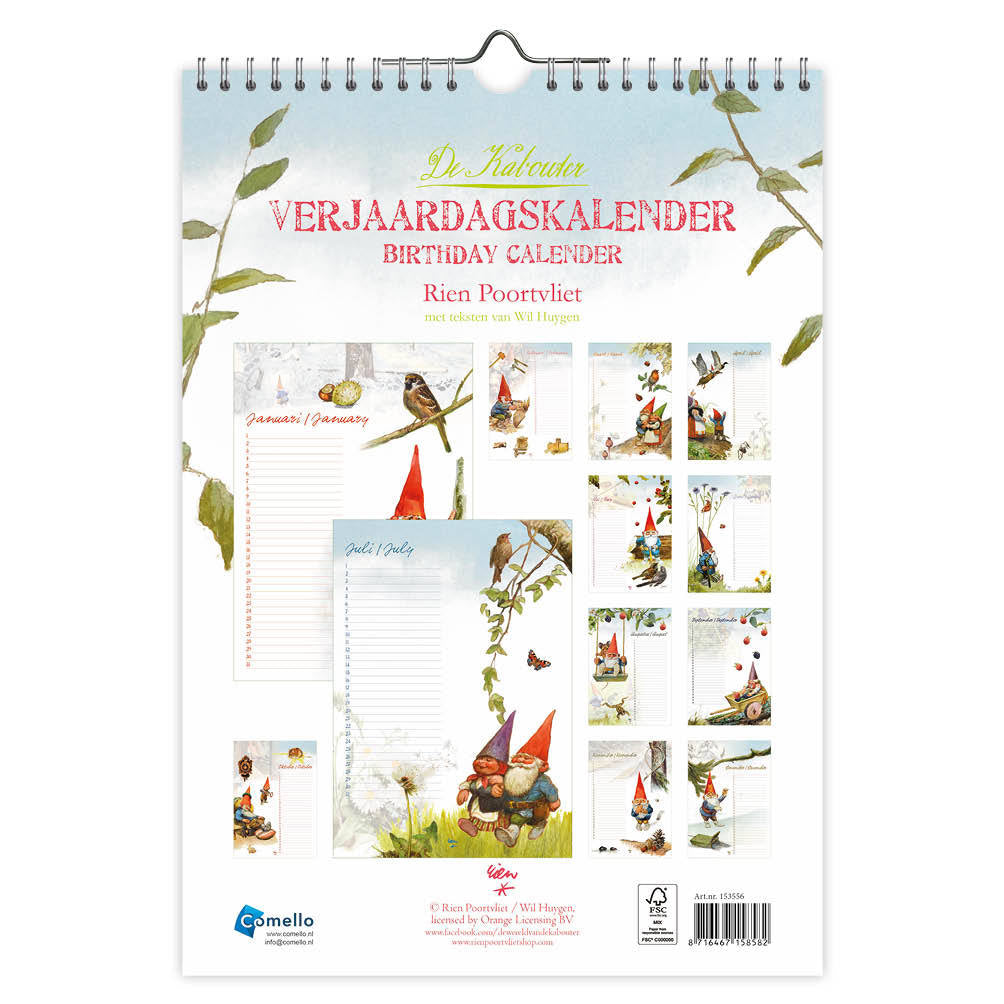 Verjaardagskalender Rien Poortvliet Kabouters 21x30 cm - 3