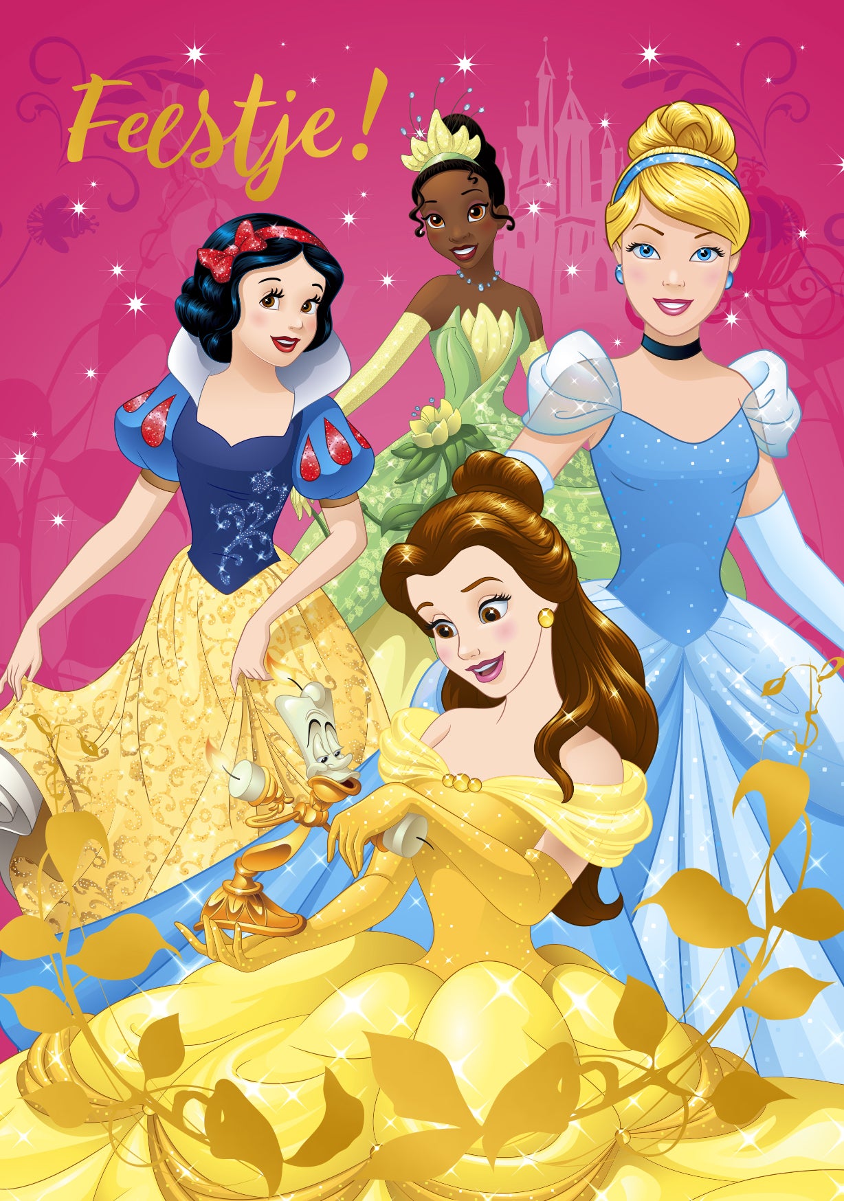 Disney Princess uitnodigingen voor meisjesfeest