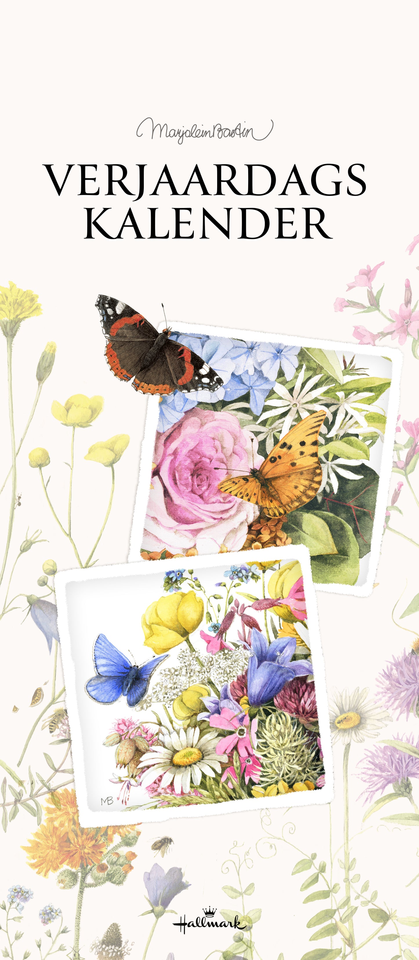 Verjaardagskalender Marjolein Bastin Natuurillustraties 14x34cm