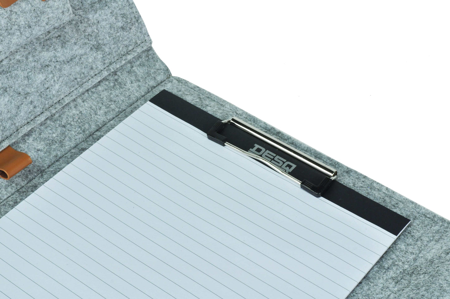 Schrijfmap DESQ A4 vilt met papierclip grijs - 5