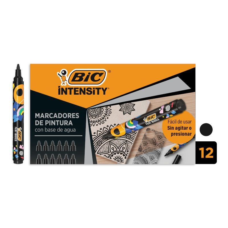 BIC Intensity Paint Marker Zwart, Waterbasis, 4,5mm Medium Punt - 3