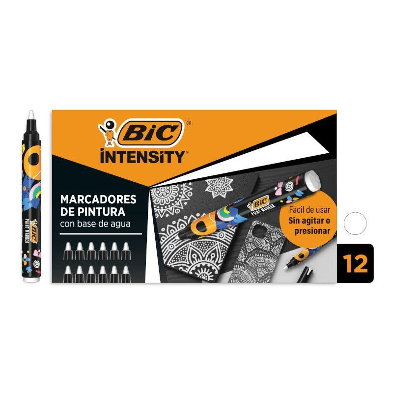 BIC Intensity Wit Paint Marker op waterbasis, medium punt - 2