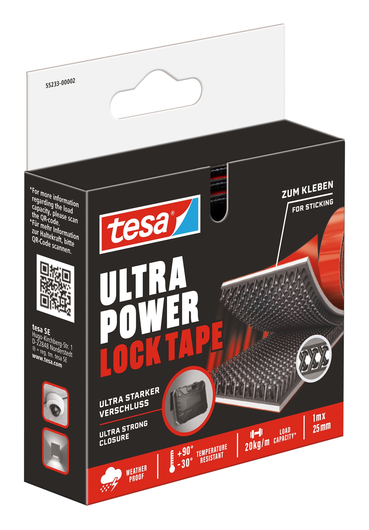 Klittenband tesa Ultra Power Lock Tape 100cm x 25mm, herbruikbaar - 2