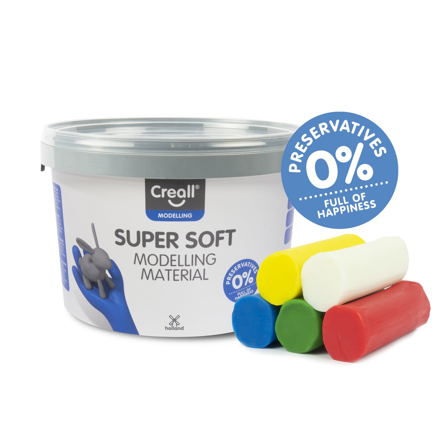 Creall Supersoft Klei 1750 g – Rood, Groen, Blauw, Geel en Wit - 2