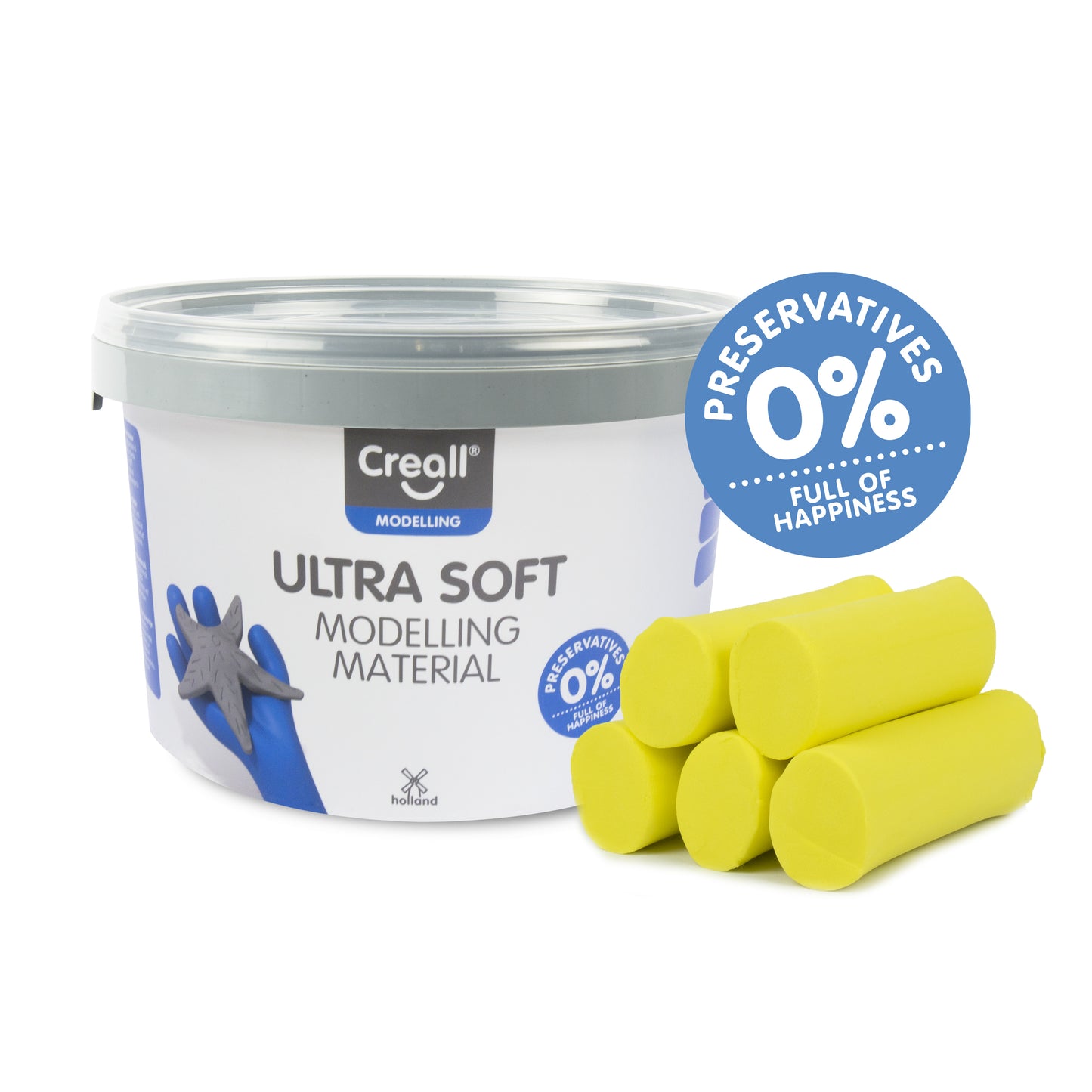 Creall Play-it Ultra Soft Klei 1100 g – Helder Geel - 2